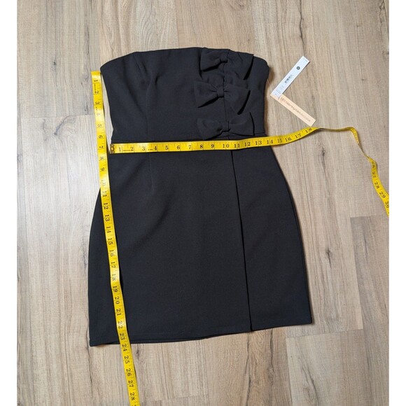 NWT AQUA Size M Dress Strapless Mini Bows Faux Wrap Bloomingdales Cocktail Party - Picture 14 of 14